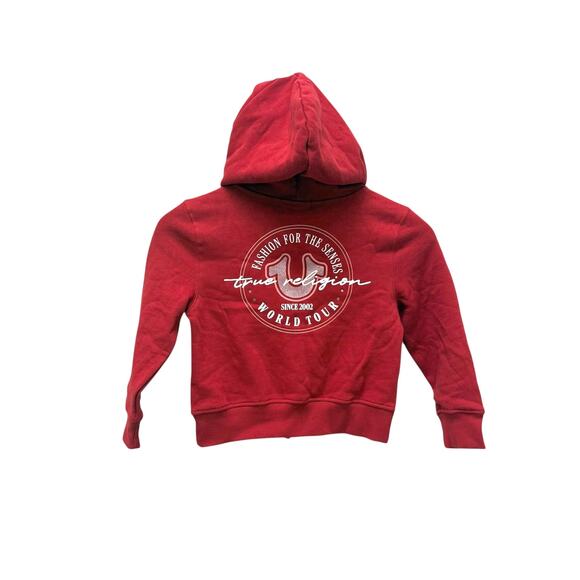NWT‎ True Religion Girls Glitter Zip Hoodie Apple Red Size Small - Picture 9 of 9